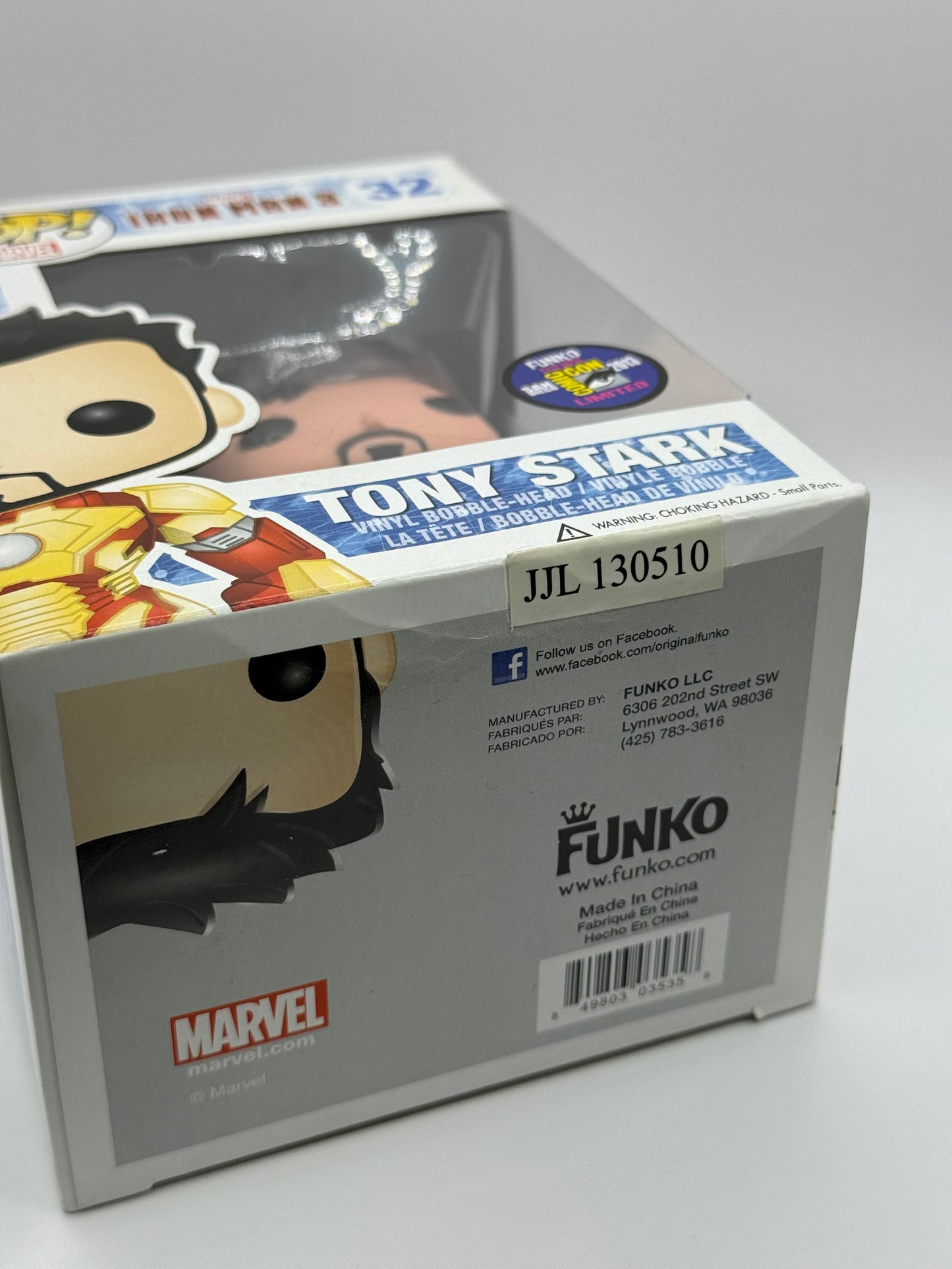 Funko Pop! Tony Stark Unmasked SDCC 2013 Limited Edition Iron Man 3 Marvel #32