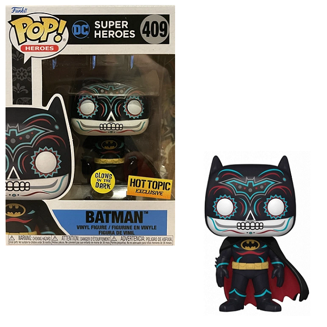 Funko Pop! DC: Batman Dia de Los Muertos #409 GITD Hot Topic Exclusive
