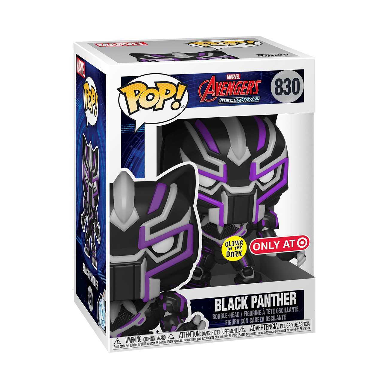 Funko Pop! Marvel Avengers Mech Strike Black Panther #830 Glows in the Dark