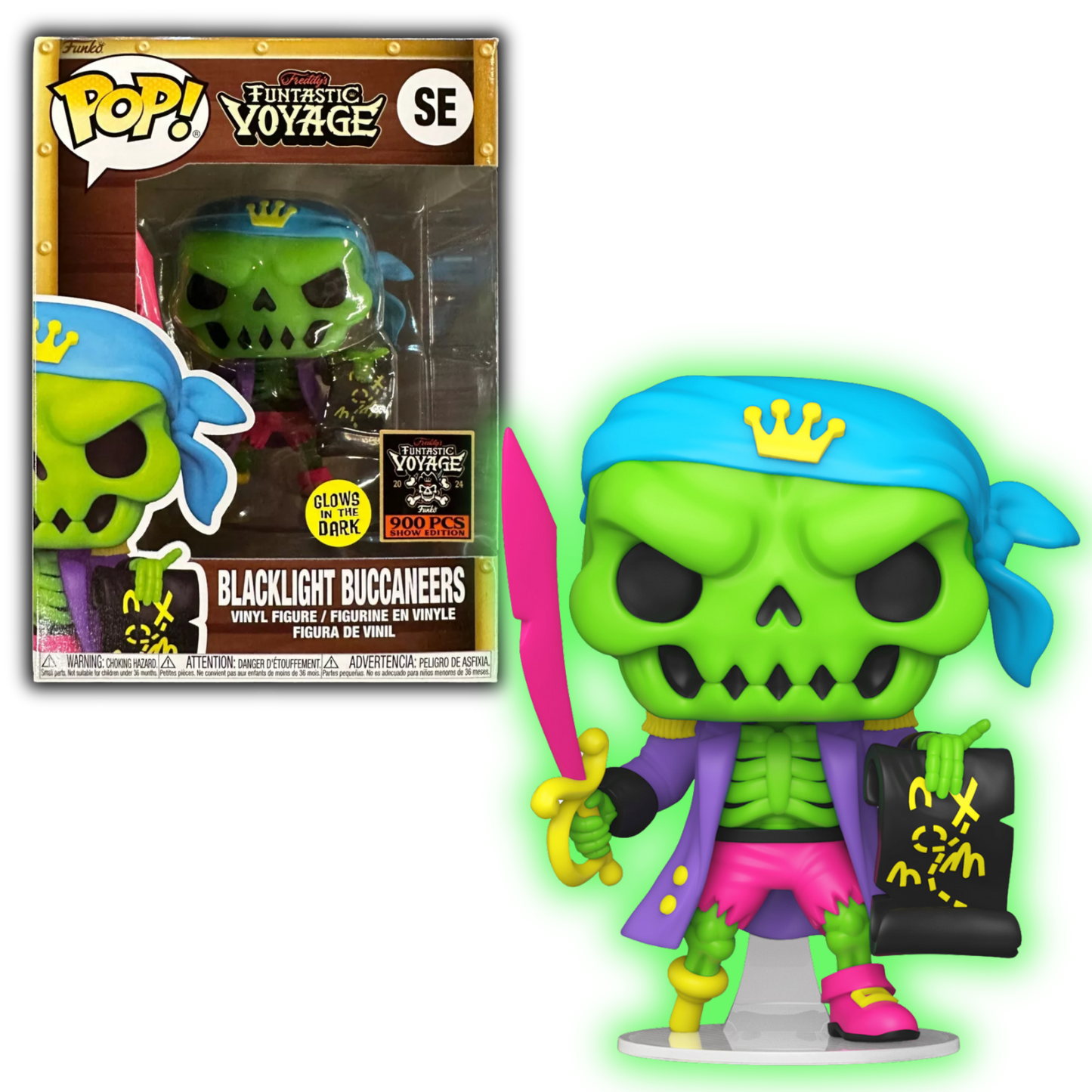 Funko POP! Blacklight Buccaneers GITD Funtastic Voyage Show Edition 900 PC