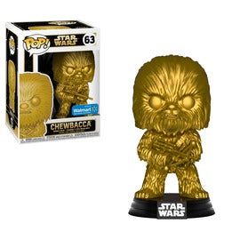 Funko Pop! STAR WARS CHEWBACCA # 63 Gold Metallic Walmart Exclusive