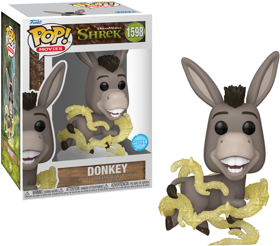 Funko Pop! Movies: #1598 DreamWorks 30th Anniversary Shrek Donkey with Glitter