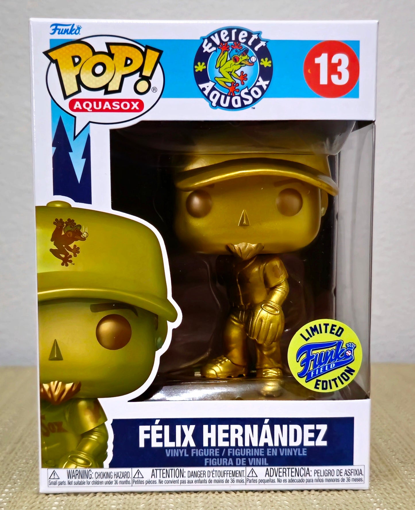 Funko Pop! #13 FELIX HERNANDEZ GOLD Exclusive Everett AquaSox LE 2500