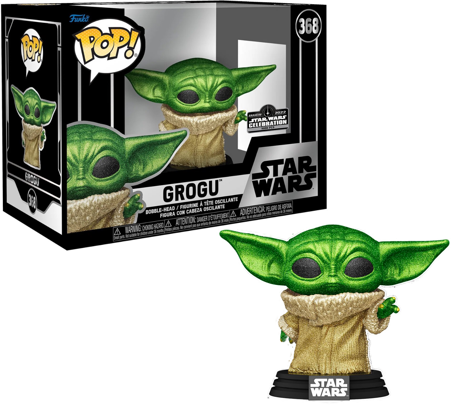Funko Pop! Star Wars Celebration 2022 Exclusive Grogu Diamond #368 5,000 Pieces