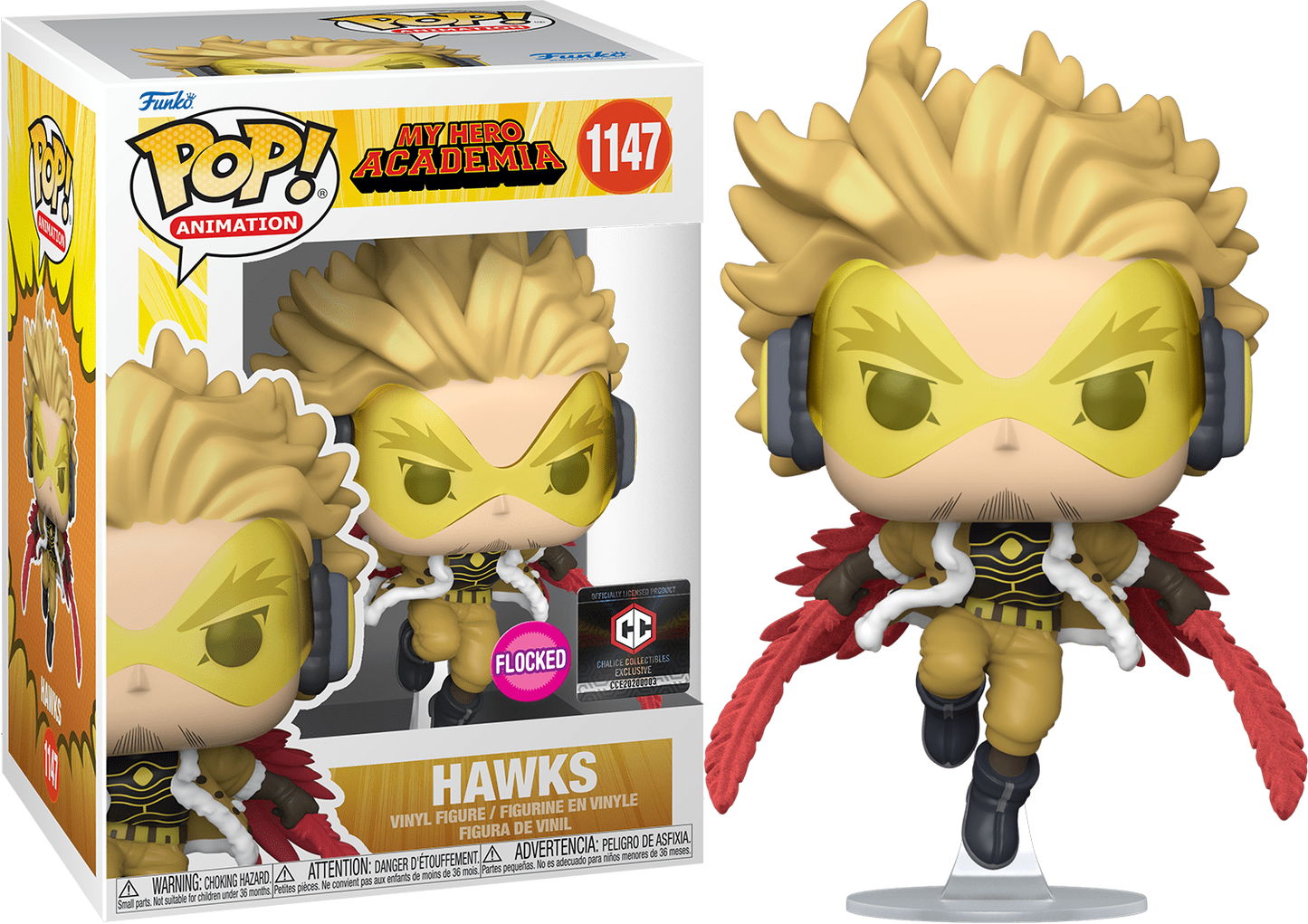Funko Pop! My Hero Academia Hawks #1147 (Flocked) (Chalice Exc) Vinyl Figure