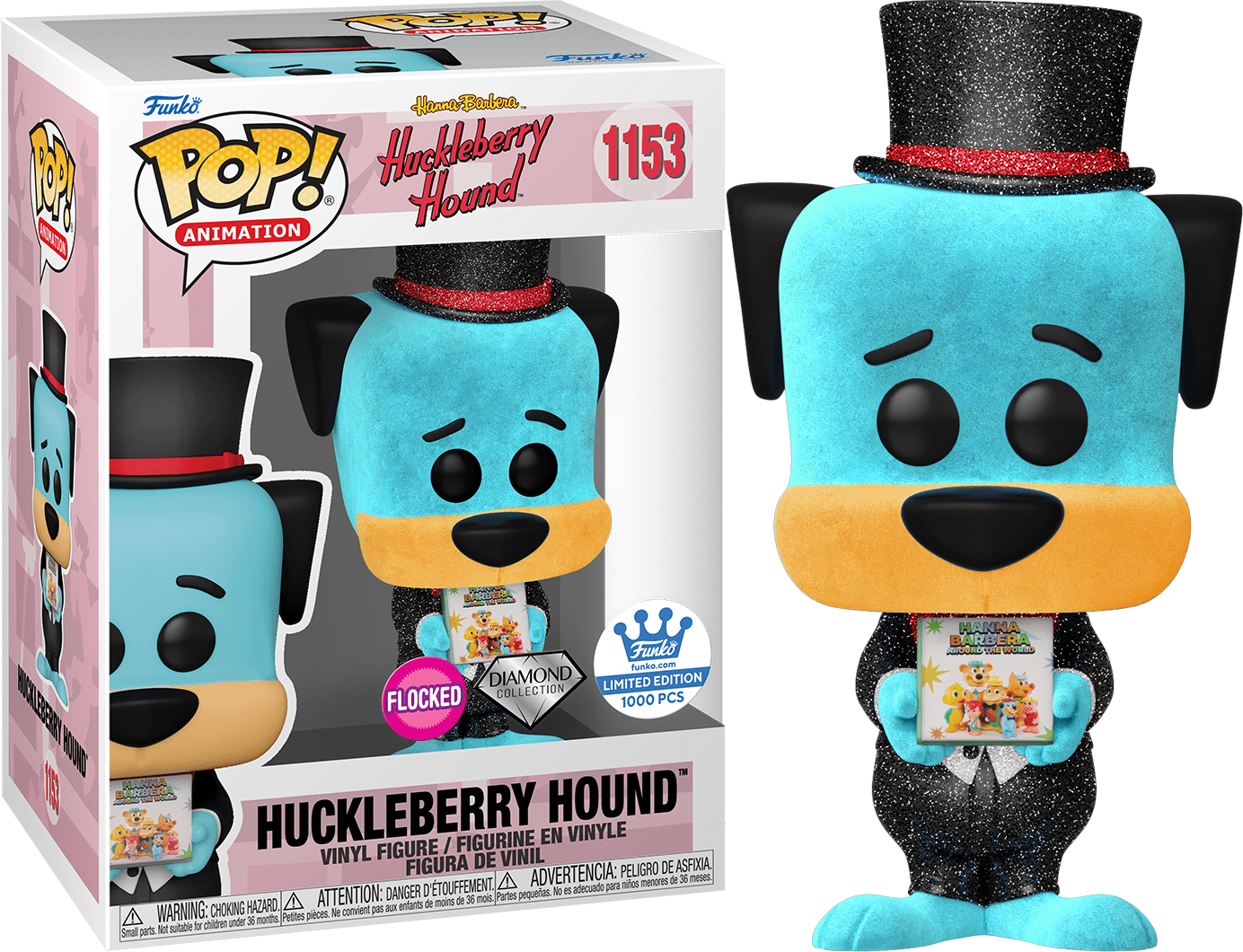 Funko Pop! Huckleberry Hound #1153 Flocked Diamond 1000 Pieces Exclusive