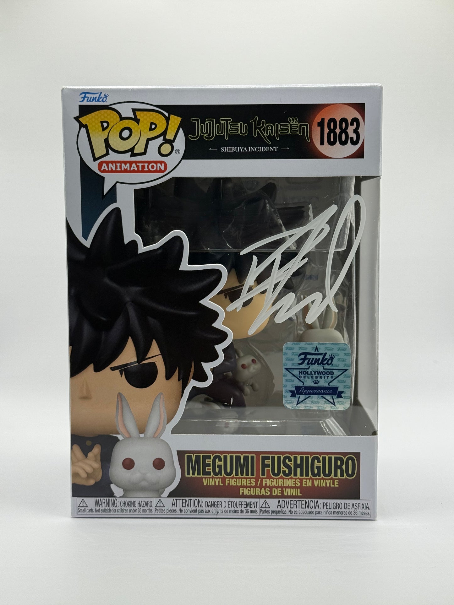 Funko Pop! Jujutsu Kaisen Megumi with Rabits #1883 Autographed by Robbie Daymond (Hollywood Celebrity Experience)