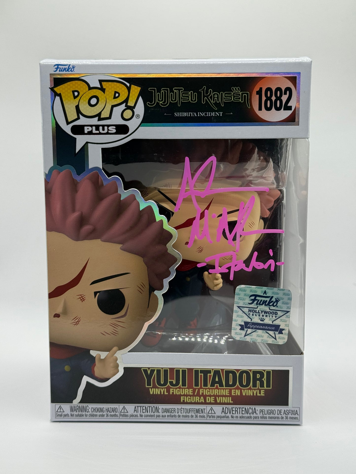 Funko Pop! Yuji Itadori #1882 Autographed by Adam McArthur (Hollywood Celebrity Experience)