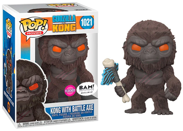 Funko Pop! Godzilla vs. Kong - Kong with Battle Axe Flocked #1021 Exclusive BAM
