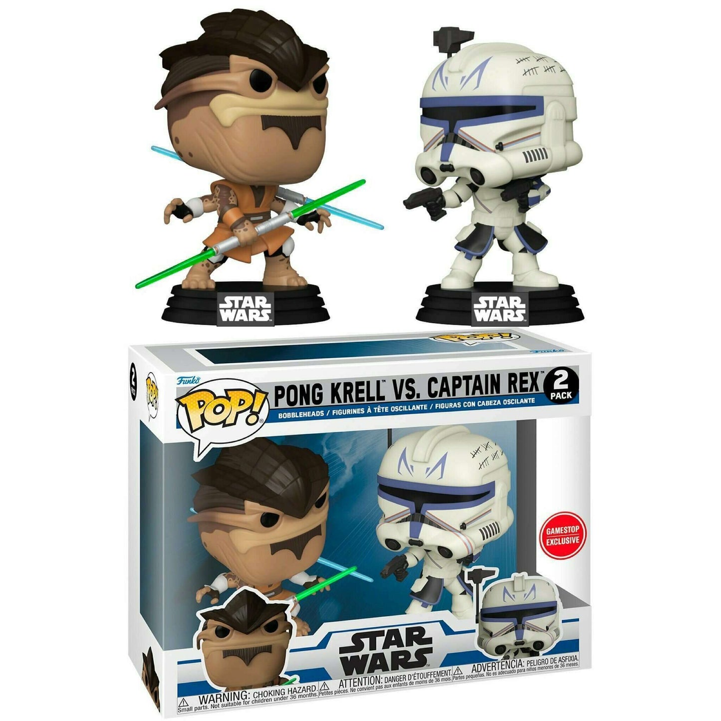 Funko Pop! Star Wars 2 pack - Pong Krell Vs. Captain Rex - GameStop Exclusive