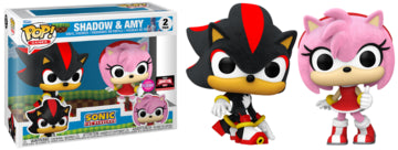 Funko Pop! Sonic The Hedgehog Shadow & Amy 2 Pack Flocked Target Con 2024