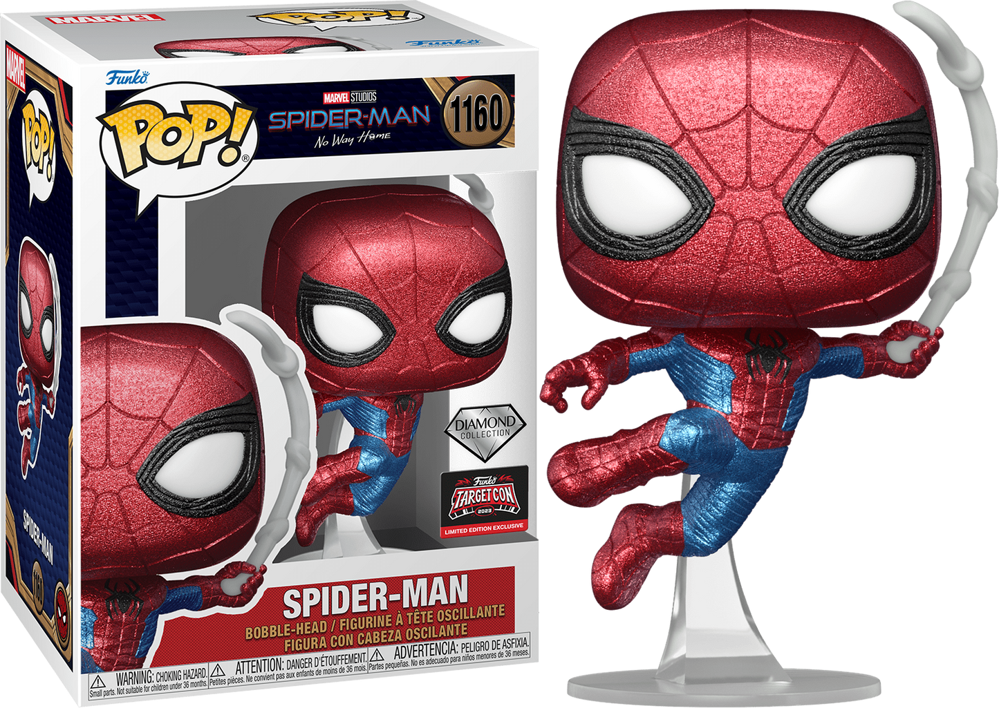 Spider-Man No Way Home Funko POP! #1160 Diamond Collection Target Con Exclusive