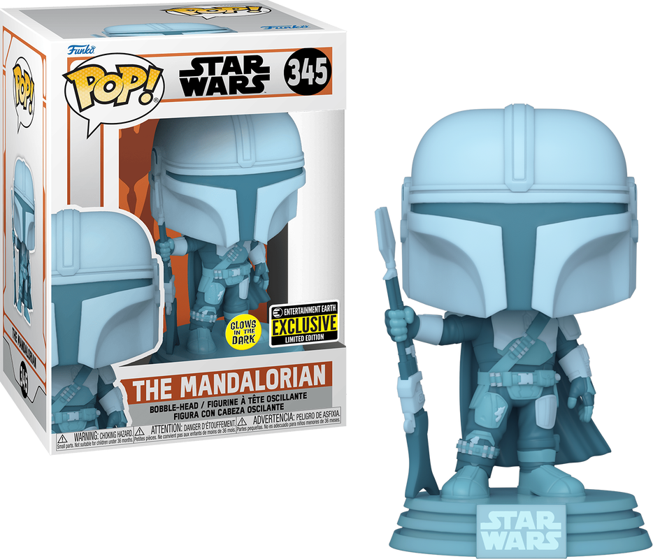 Funko Pop Star Wars Mandalorian Hologram Glow in the Dark #345 EE Exclusive