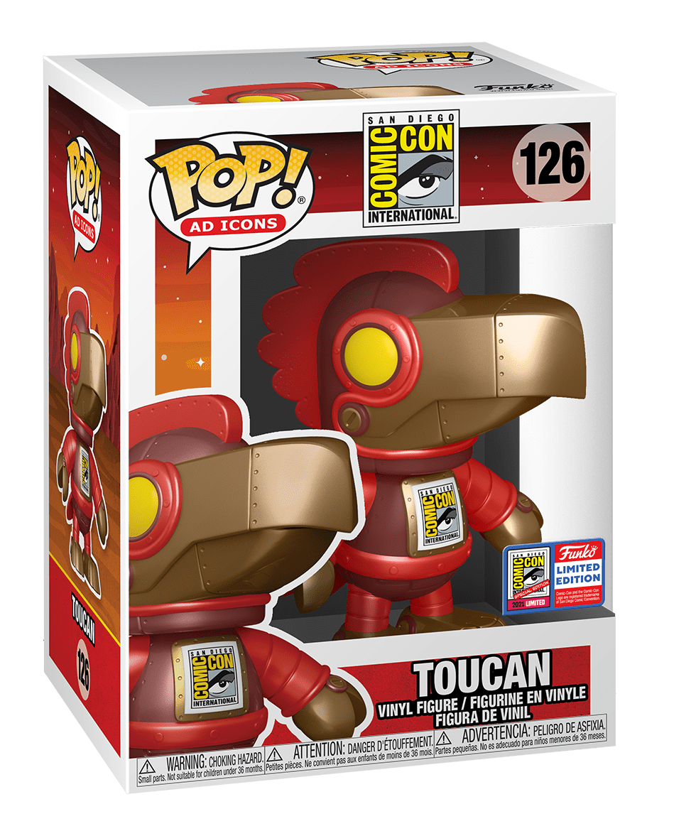 SDCC Exclusive 2021 Funko Pop Toucan RED Robot Pop Figure #126 Limited Edition