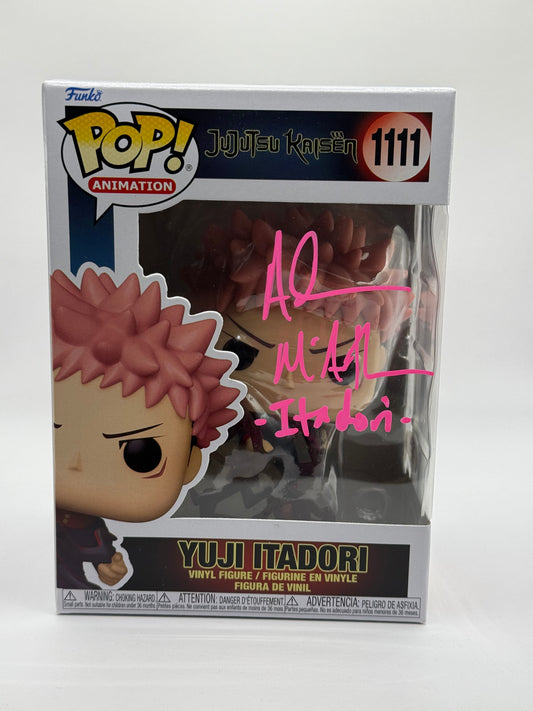 Signed Funko Pop! Jujutsu Kaisen - Yuji Itadori #1111 With Psa Certification Signed by Adam McArthur