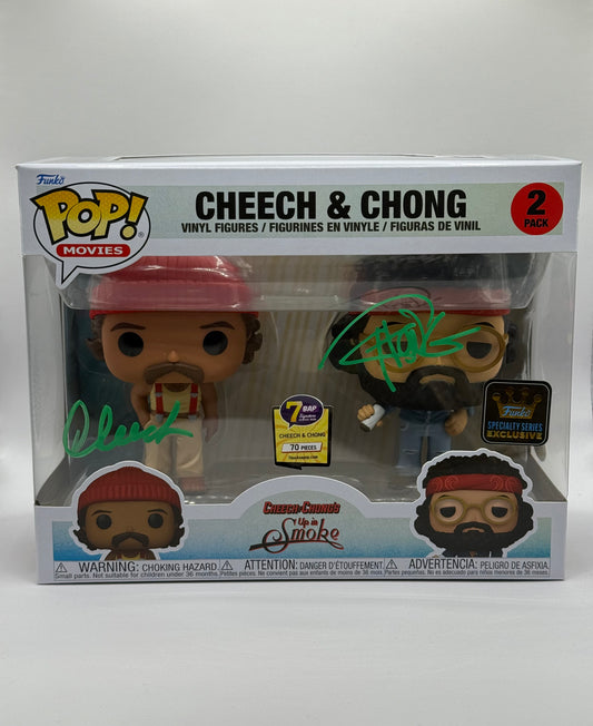 Cheech & Chong Autograph Signed Up in Smoke Funko Pop 2 pack 7BAP Signature Series JSA COA