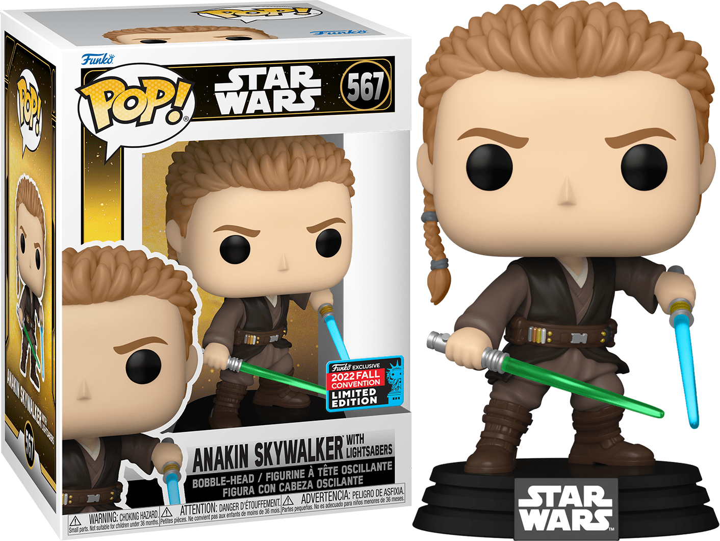 Funko Pop Star Wars #567 Anakin Skywalker With Lightsabers 2022 Fall Convention