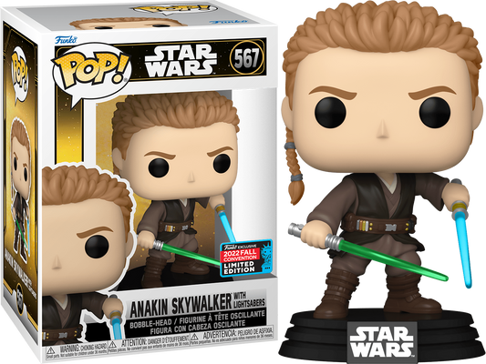 Funko Pop Star Wars #567 Anakin Skywalker With Lightsabers 2022 Fall Convention