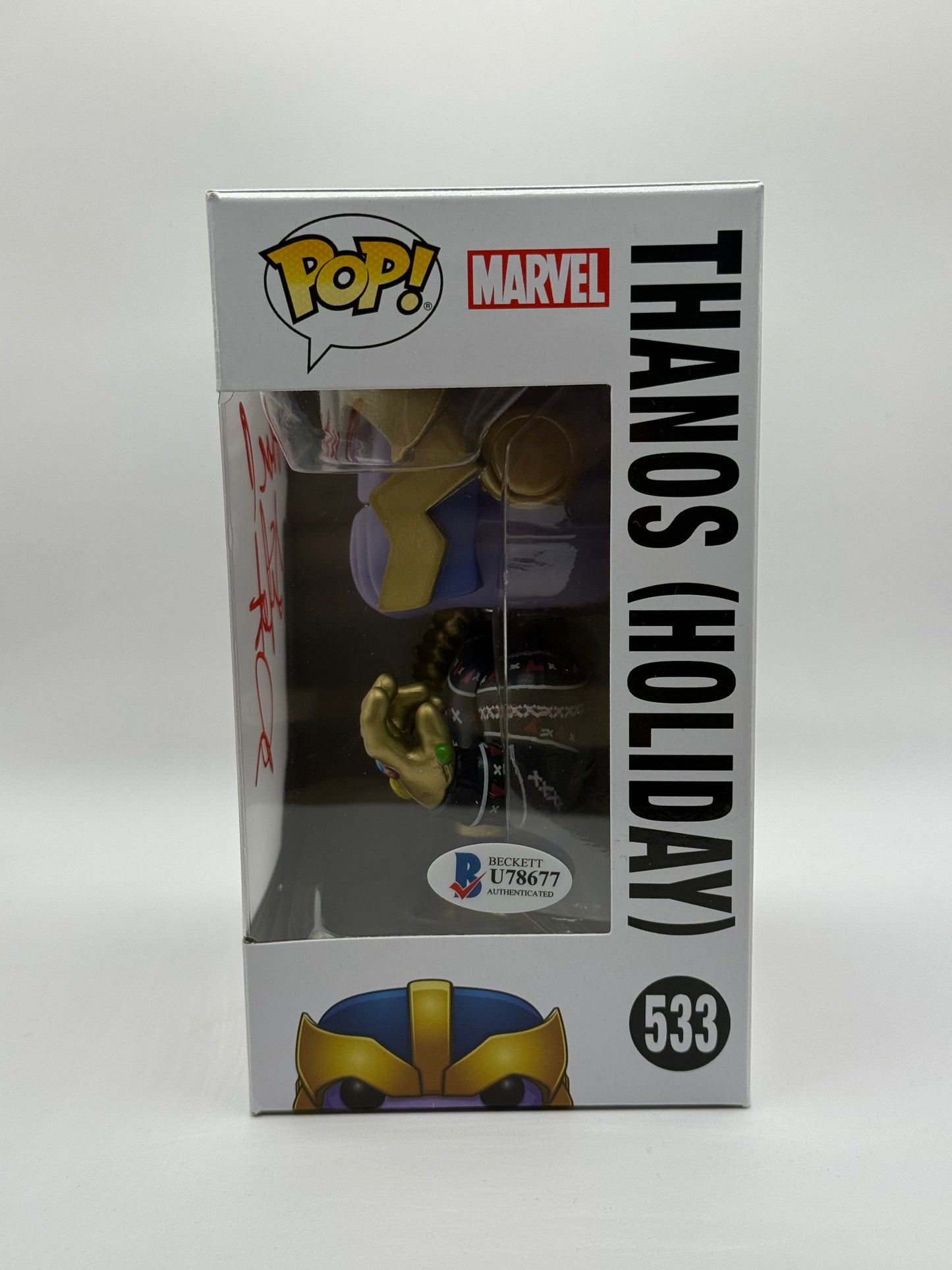 Isaac C Singleton Jr Signed Funko Holiday Thanos. Beckett Certified #533