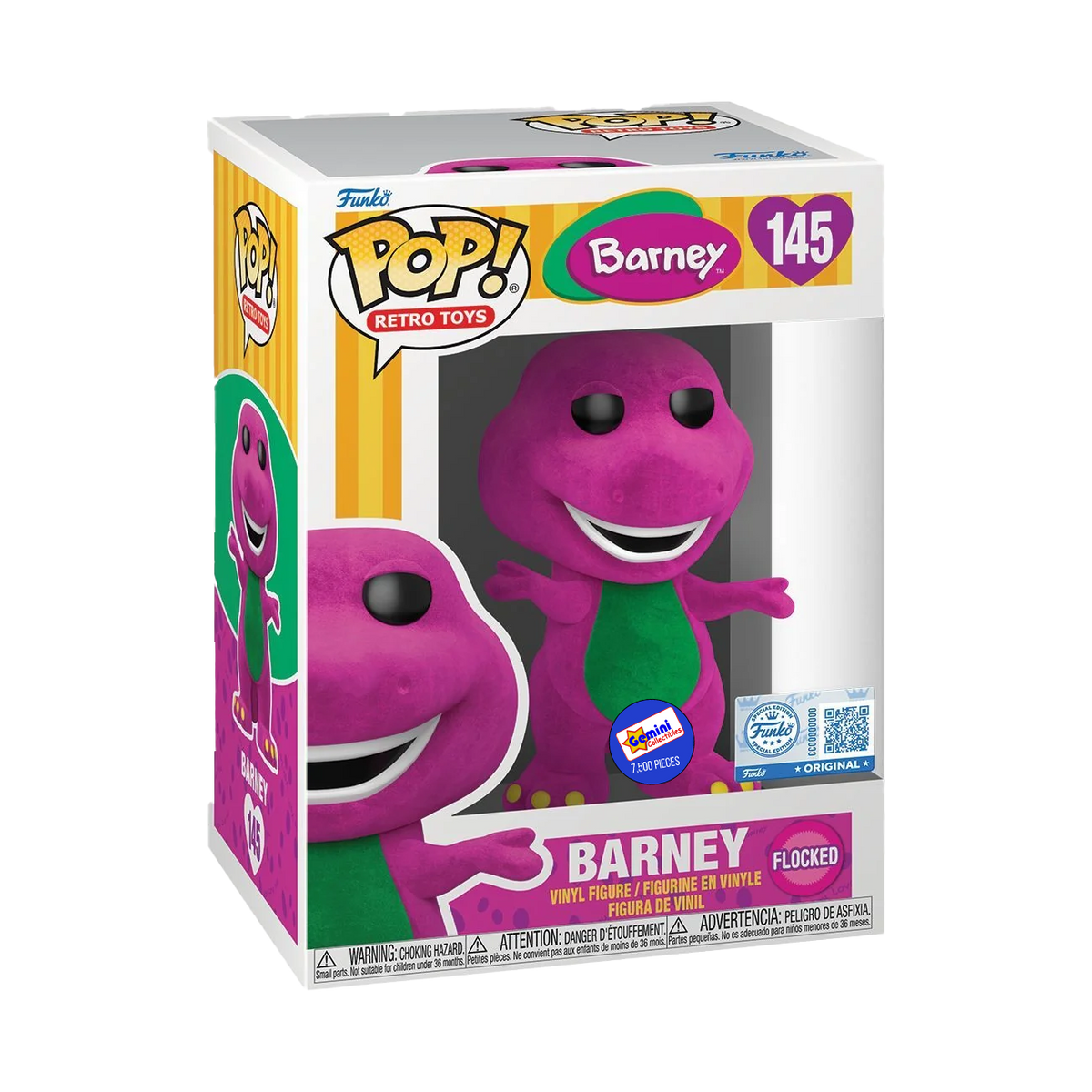 *PRE-ORDER* Funko Pop! Vinyl: Barney The Dinosaur - Barney Flocked Gemini Collectibles Exclusive