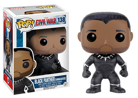 Funko Pop Marvel Civil War Black Panther Unmasked #138 Walgreens Exclusive