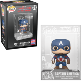 Captain America - Funko Pop Die Cast Marvel 01 2021 Summer Convention OPENED BOX