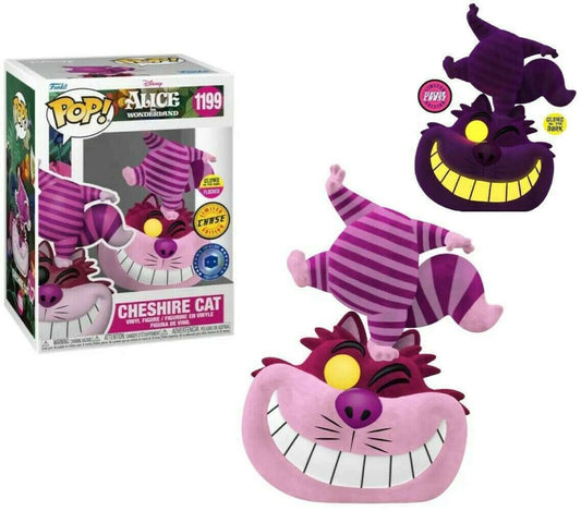 Funko POP! Pop In A Box Alice Wonderland FLOCKED GLOW CHESHIRE CAT CHASE #1199 PIAB