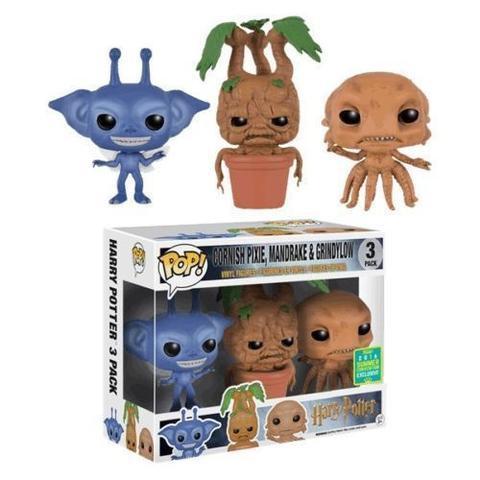 Funko Pop Harry Potter Cornish Pixie Mandrake Grindylow (3 Pack) 2016 Summer Convention