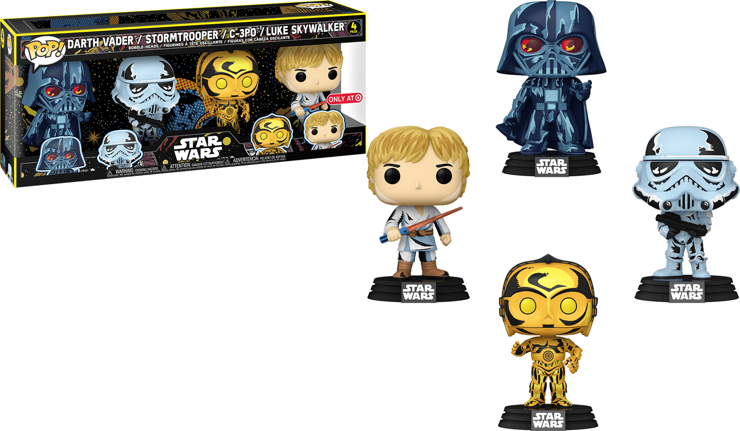Funko Pop! Vinyl: Star Wars - Darth Vader / Stormtrooper / C-3PO / Luke Skywalker (4 pack)