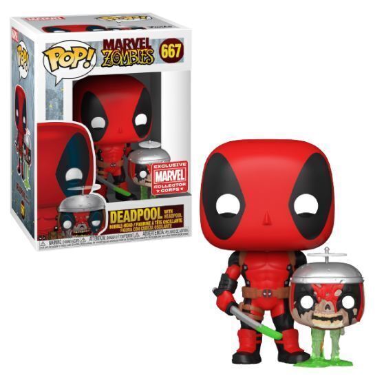 Funko Pop Marvel Zombies Deadpool With Headpool Collector Corps #667