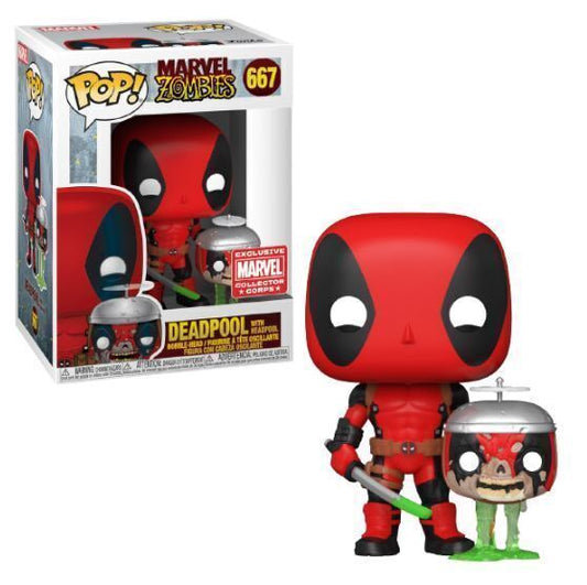 Funko Pop Marvel Zombies Deadpool With Headpool Collector Corps #667