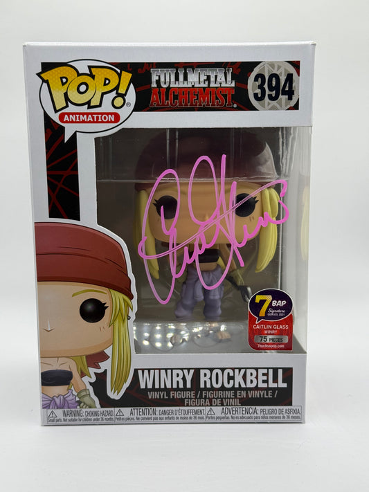 Full Metal Alchemist Winry Rockbell #394! 7BAP Signature Series Funko Pop Signed by Caitlin Glass