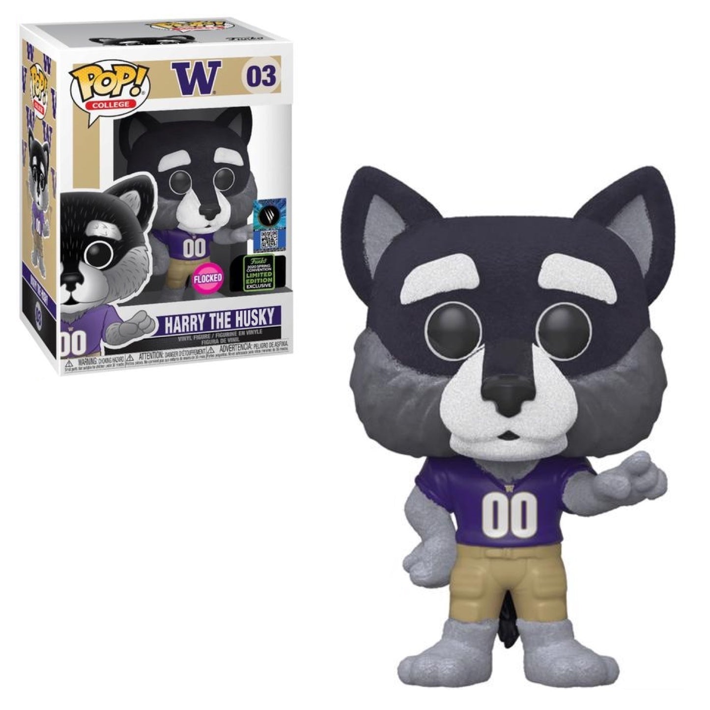 Funko Pop! College #03: Washington Mascot - Harry The Husky (Flocked) ECCC