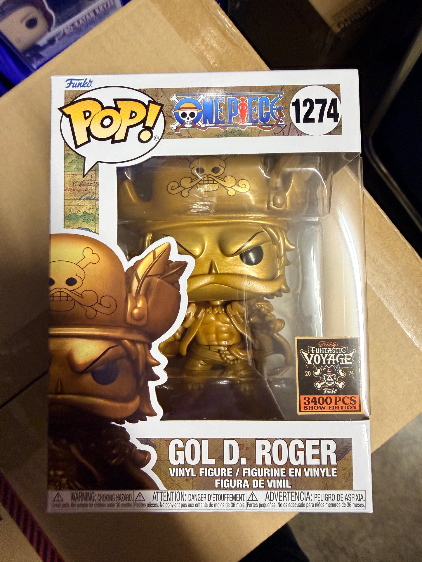 SDCC 2024 Funko Fundays Exclusive One Piece #1274 Gold Gol D. Roger Pop LE 3400