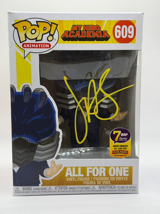 7BAP Signature Series John Swasey Signed Funko Pop - All For One #609 (My Hero Academia)