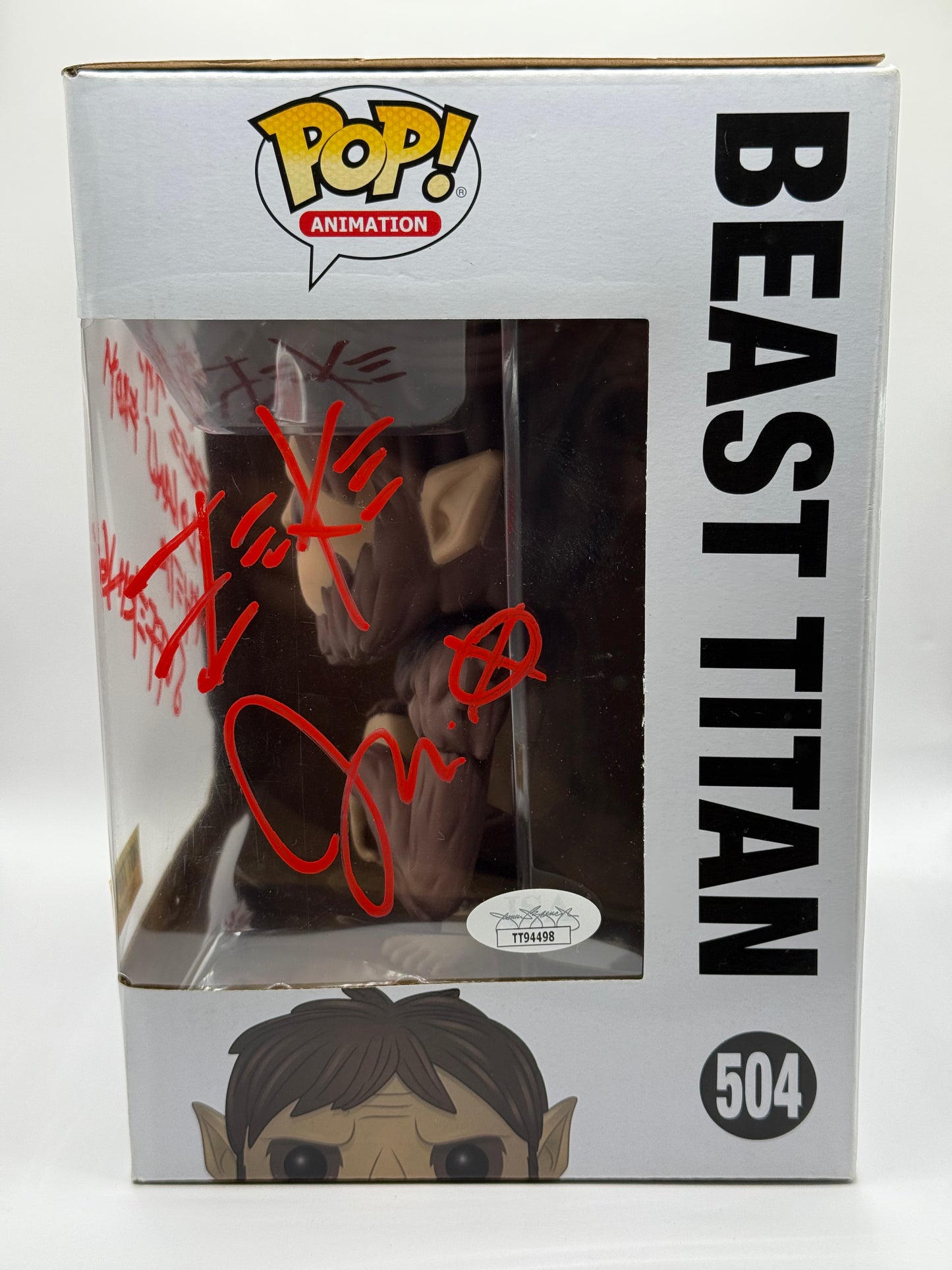 Funko Pop! Attack on Titan - Beast Titan #504 Hot Topic Signed Jason Liebrecht