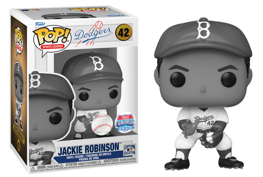 FUNKO POP #42 JACKIE ROBINSON BLACK & WHITE 2023 FUN RUN EXCLUSIVE