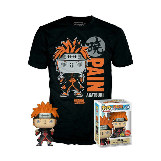Funko Pop! Animation Naruto Shippuden Nagato Pain (Almighty Push) GITD T-Shirt & Pop 934 GameStop Exclusive SIZE XL SEALED