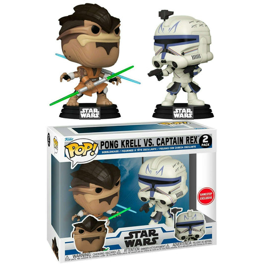 Funko Pop! Star Wars 2 pack - Pong Krell Vs. Captain Rex - GameStop Exclusive