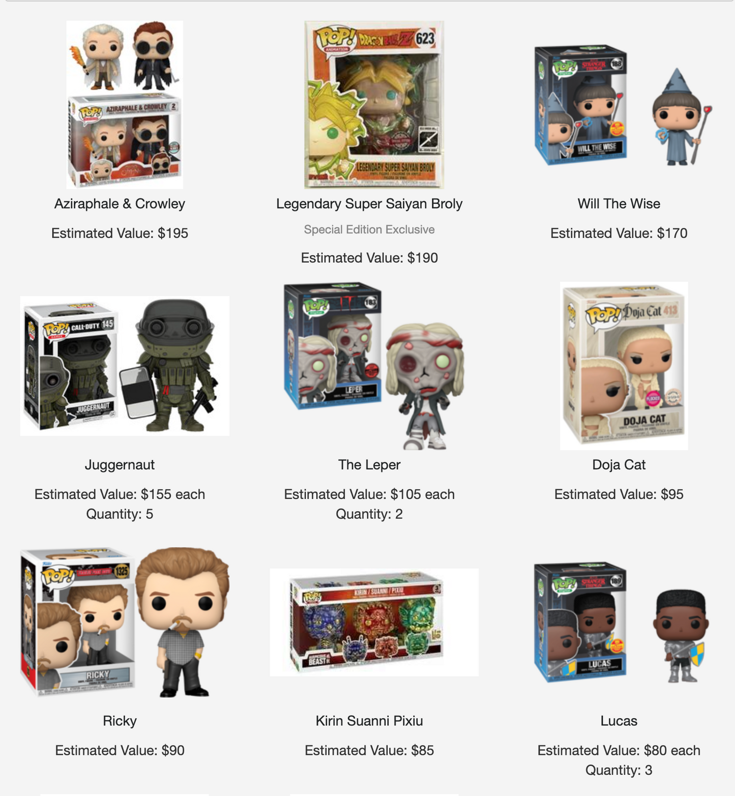 Funko POP Lot of 114 Items ($5,395 value)