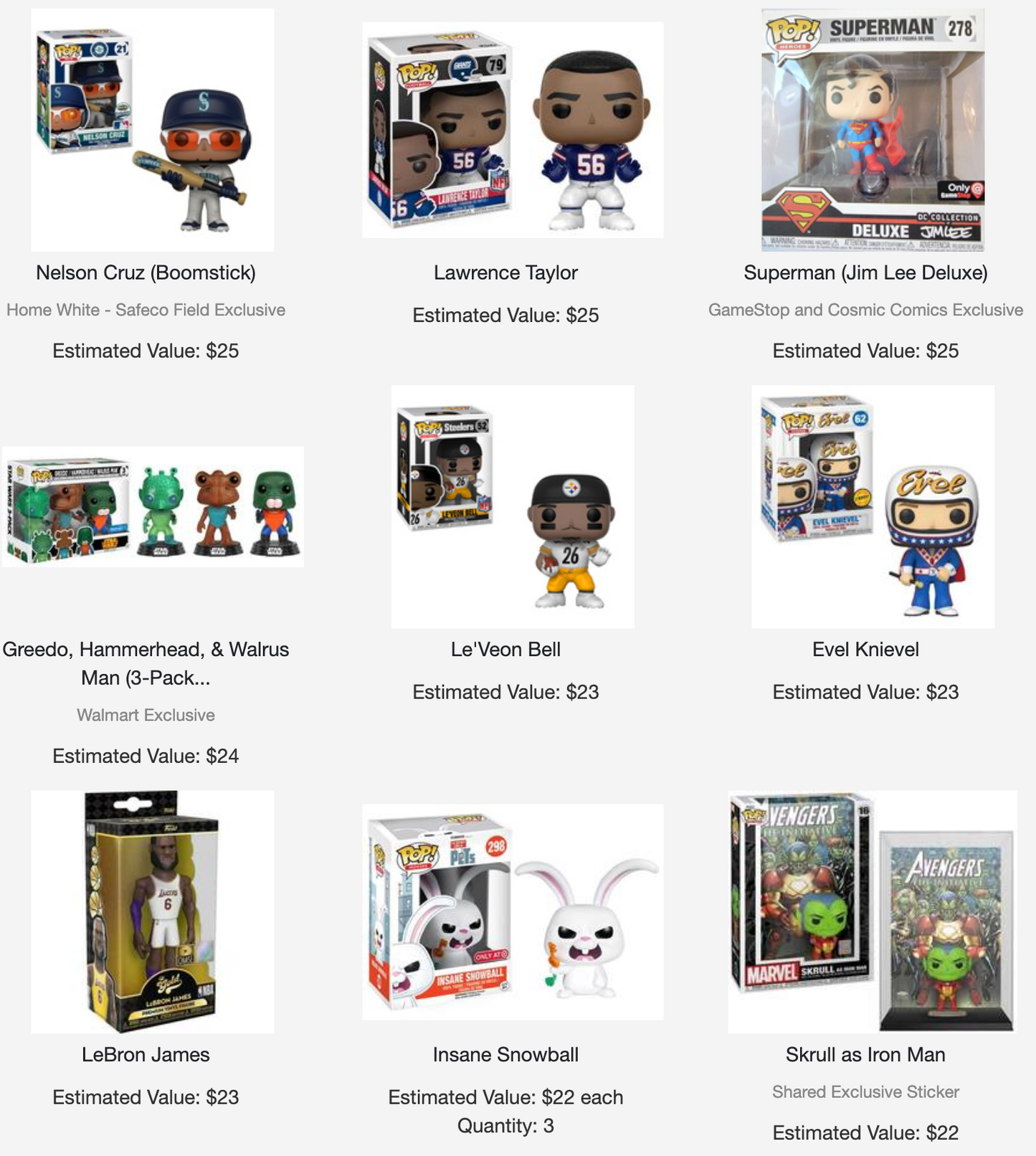 Funko POP Lot of 114 Items ($5,395 value)
