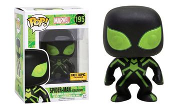 Funko Pop! Marvel: SPIDER-MAN #195 (Stealth Suit) GITD Hot Topic Exclusive