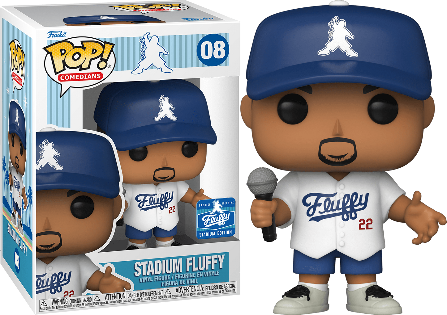 Funko Pop! Comedians Stadium Fluffy White Jersey (Home) #08 Gabriel Iglesias