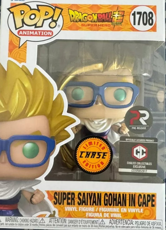Funko Pop! Dragon Ball #1708 Super Saiyan Gohan in Cape Chase Pre-Release Sticker