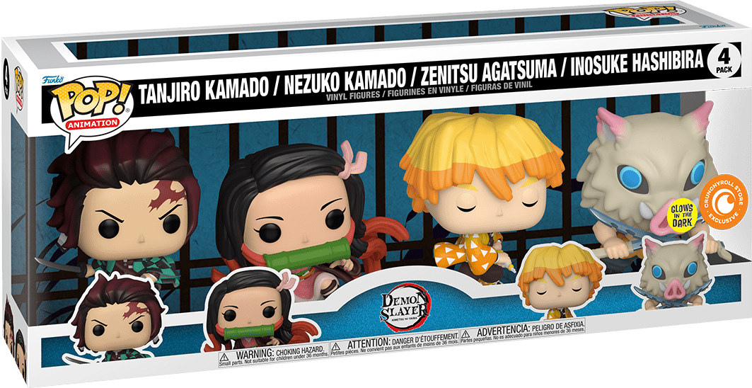Funko Pop! Vinyl: Demon Slayer: 4 - Pack (New) Unopened Crunchyroll Exclusive