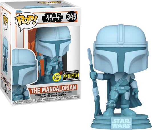 Funko Pop Star Wars Mandalorian Hologram Glow in the Dark #345 EE Exclusive