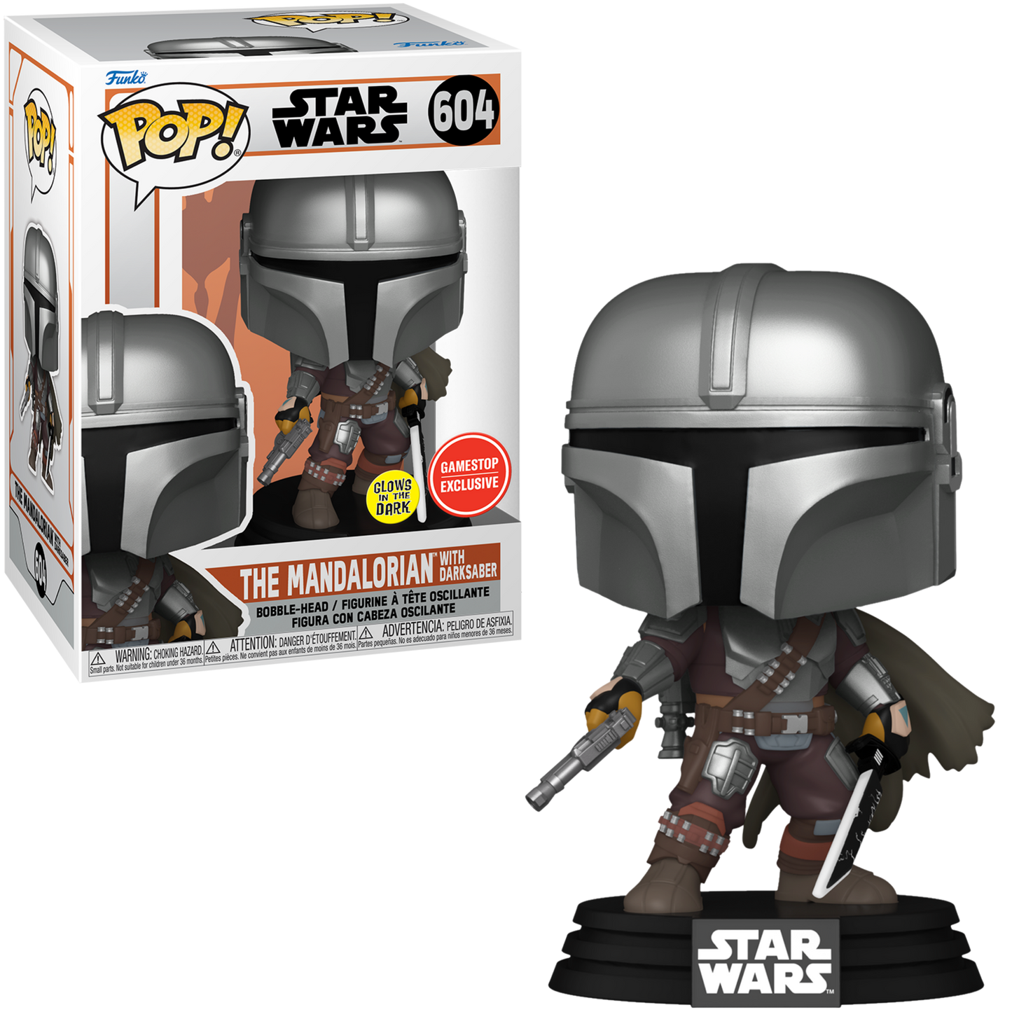 Funko Pop! Star Wars: The Mandalorian w/ Darksaber #604 (GameStop Exclusive)