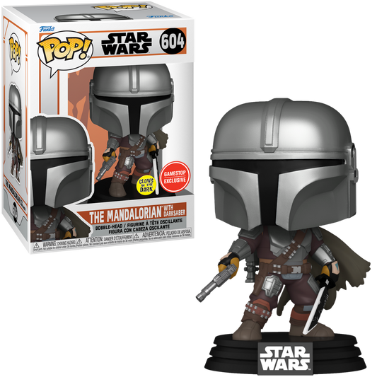 Funko Pop! Star Wars: The Mandalorian w/ Darksaber #604 (GameStop Exclusive)