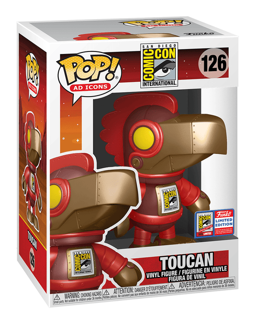 SDCC Exclusive 2021 Funko Pop Toucan RED Robot Pop Figure #126 Limited Edition