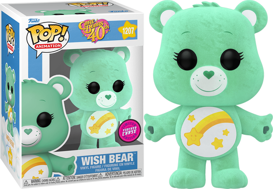 Funko Pop! Care Bears 40th #1207 Wish Bear Flocked Chase Limited Edition